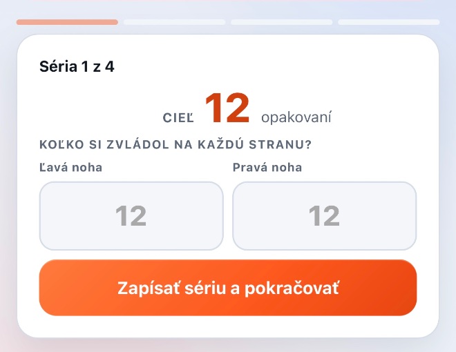 Aplikácia – priebeh tréningu
